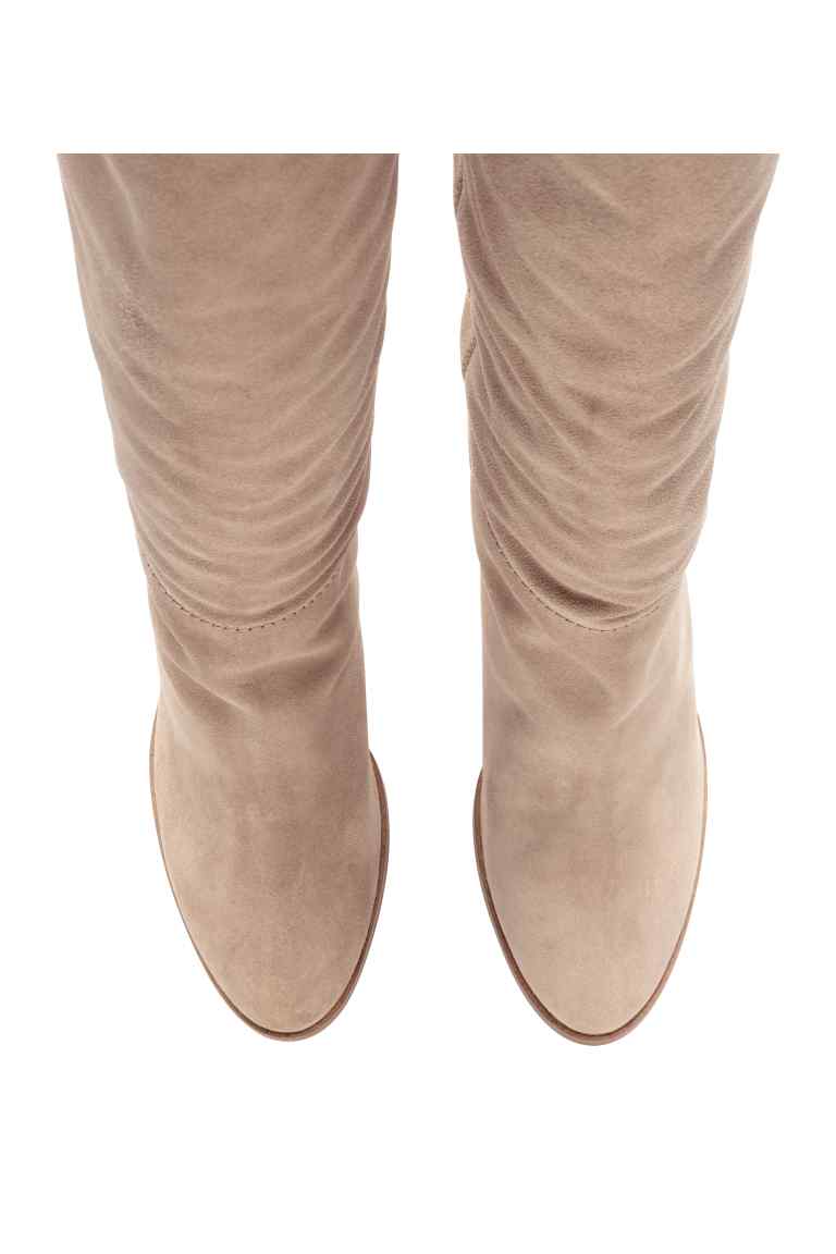 Suede knee-high boots